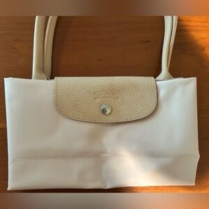Longchamp Cream and Tan Tote Bag
